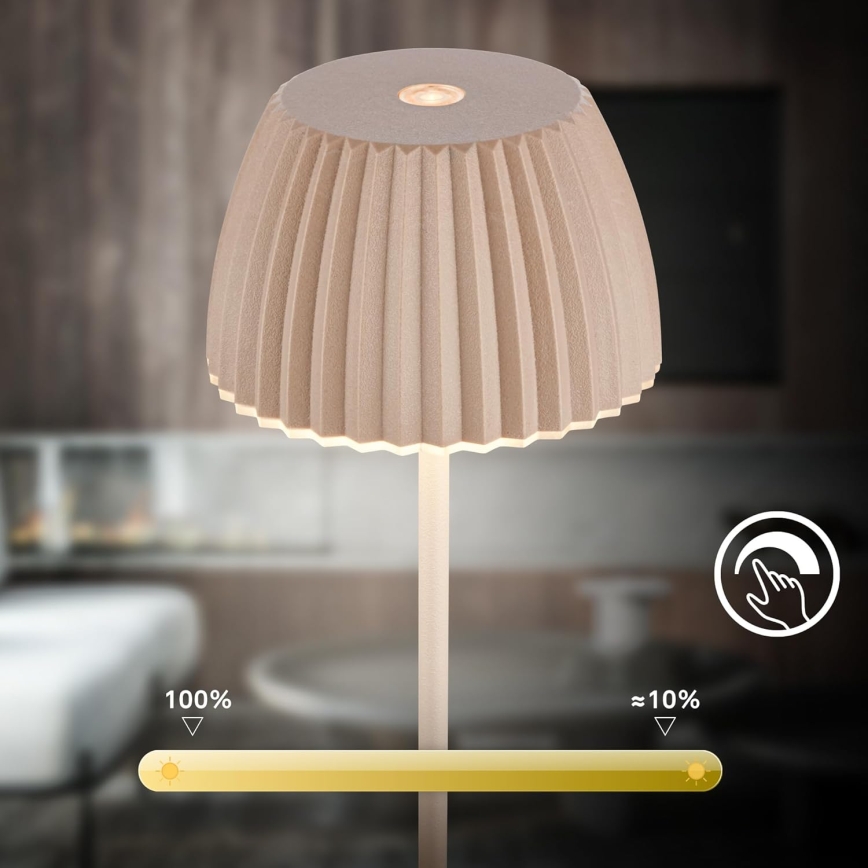 Briloner 7552-011 - LED stmievateľná nabíjateľná dotyková vonkajšia stolová lampa MINI LED/1,5W/5V IP44 1800 mAh béžová