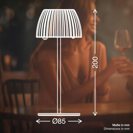 Briloner 7552-011 - LED stmievateľná nabíjateľná dotyková vonkajšia stolová lampa MINI LED/1,5W/5V IP44 1800 mAh béžová