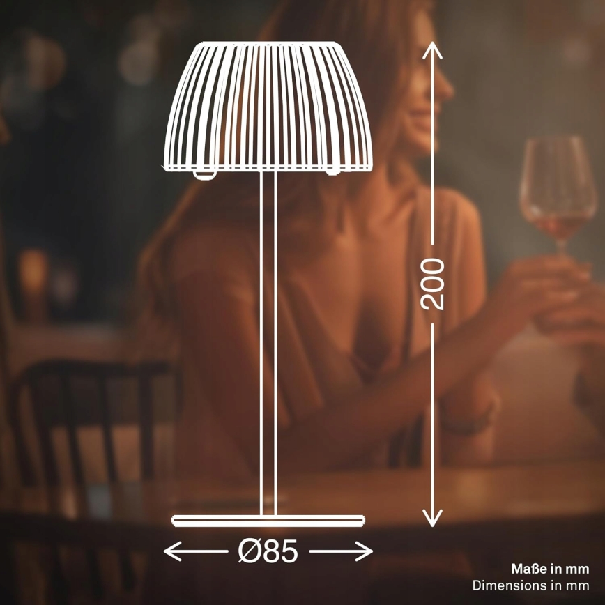 Briloner 7552-011 - LED stmievateľná nabíjateľná dotyková vonkajšia stolová lampa MINI LED/1,5W/5V IP44 1800 mAh béžová
