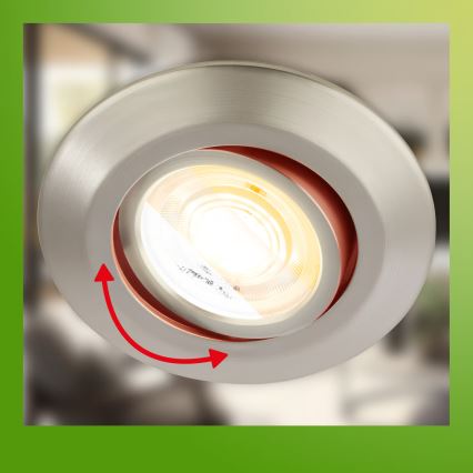 Briloner 7586032 - SADA 3 ks kúpeľňových podhľadových svietidiel KLIRA LED/4,9W/230V 2500/3000/4000K IP23 matný chróm