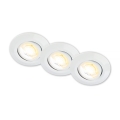 Briloner 7586036 - SADA 3 ks LED zapustené stropné svietidlo KLIRA LED/4,9W/230V 2500/3000/4000K IP23 biela