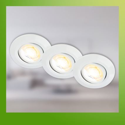 Briloner 7586036 - SADA 3x LED Kúpeľňové podhľadové svietidlo KLIRA 1xLED/4,9W/230V 2500/3000/4000K IP23 biela