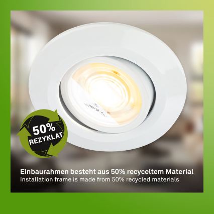 Briloner 7586036 - SADA 3x LED Kúpeľňové podhľadové svietidlo KLIRA 1xLED/4,9W/230V 2500/3000/4000K IP23 biela