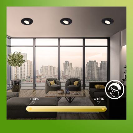 Briloner 7587035 - SADA 3x LED Stmievateľné kúpeľňové zapustené svietidlo KLIRA 1xLED/4,9W/230V 2500/3000/4000K IP23 čierna