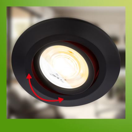 Briloner 7587035 - SADA 3x LED Stmievateľné kúpeľňové zapustené svietidlo KLIRA 1xLED/4,9W/230V 2500/3000/4000K IP23 čierna