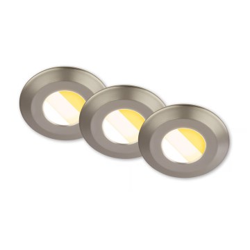 Briloner 7588032 - SADA 3 ks LED kúpeľňové podhľadové svietidlo KLIRA LED/4,9W/230V 2500/3000/4000K IP44 matný chróm