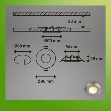 Briloner 7588032 - SADA 3x LED kúpeľňových podhľadových svietidiel KLIRA 1xLED/4,9W/230V 2500/3000/4000K IP44 matný chróm