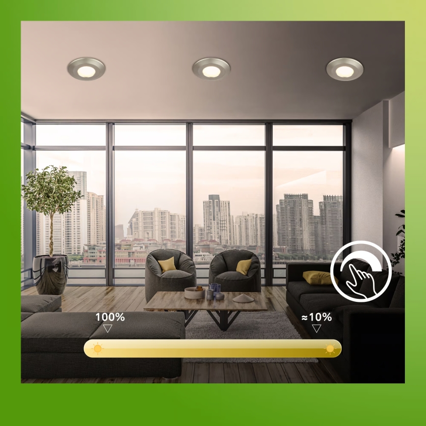 Briloner 7589032 - SADA 3x LED stmievateľných kúpeľňových podhľadových svietidiel KLIRA 1xLED/4,9W/230V IP44 matný chróm