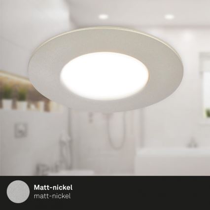 Briloner 7598032 - SADA 3x LED Kúpeľňové podhľadové svietidlo LED/4,9W/230V IP44 2700/4000/6500K matný chróm