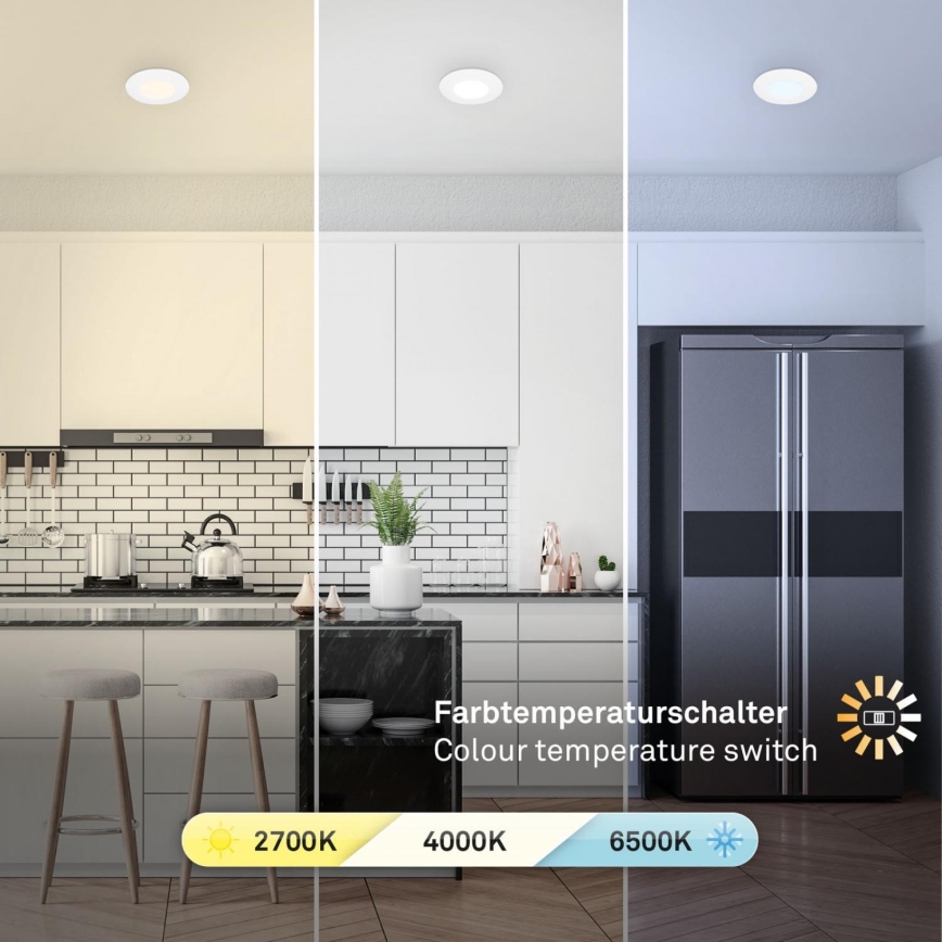 Briloner 7598036 - SADA 3x LED Kúpeľňové podhľadové svietidlo LED/4,9W/230V IP44 2700/4000/6500K biela