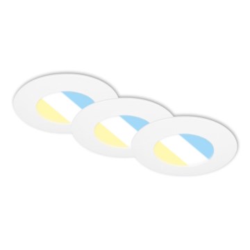 Briloner 7598036 - SADA 3x LED Kúpeľňové podhľadové svietidlo LED/4,9W/230V IP44 2700/4000/6500K biela