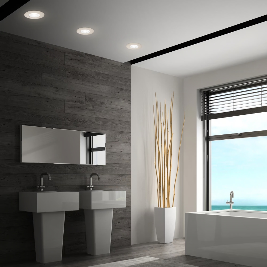 Briloner 7605032 - SADA 3xLED Kúpeľňové podhľadové svietidlo 3xLED/4,9W/230V IP44 matný chróm