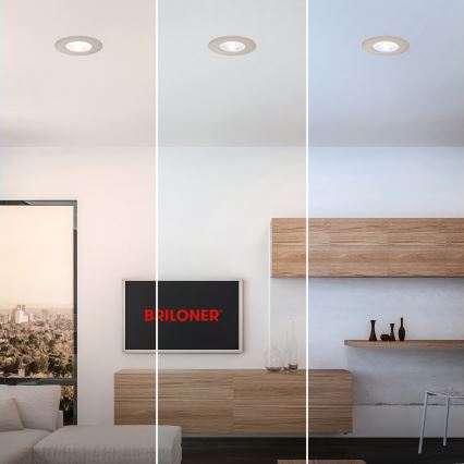 Briloner 7605032 - SADA 3xLED Kúpeľňové podhľadové svietidlo 3xLED/4,9W/230V IP44 matný chróm