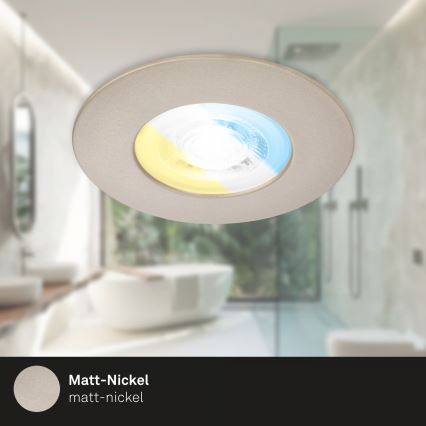 Briloner 7605032 - SADA 3xLED Kúpeľňové zapustené svietidlo 3xLED/4,9W/230V 2700/4000/6500K IP44 matný chróm