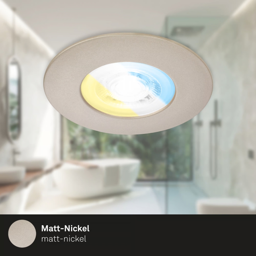 Briloner 7605032 - SADA 3xLED Kúpeľňové zapustené svietidlo 3xLED/4,9W/230V 2700/4000/6500K IP44 matný chróm