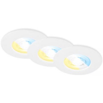 Briloner 7605036 - SADA 3xLED Kúpeľňové podhľadové svietidlo 3xLED/4,9W/230V 2700/4000/6500K IP44 biela