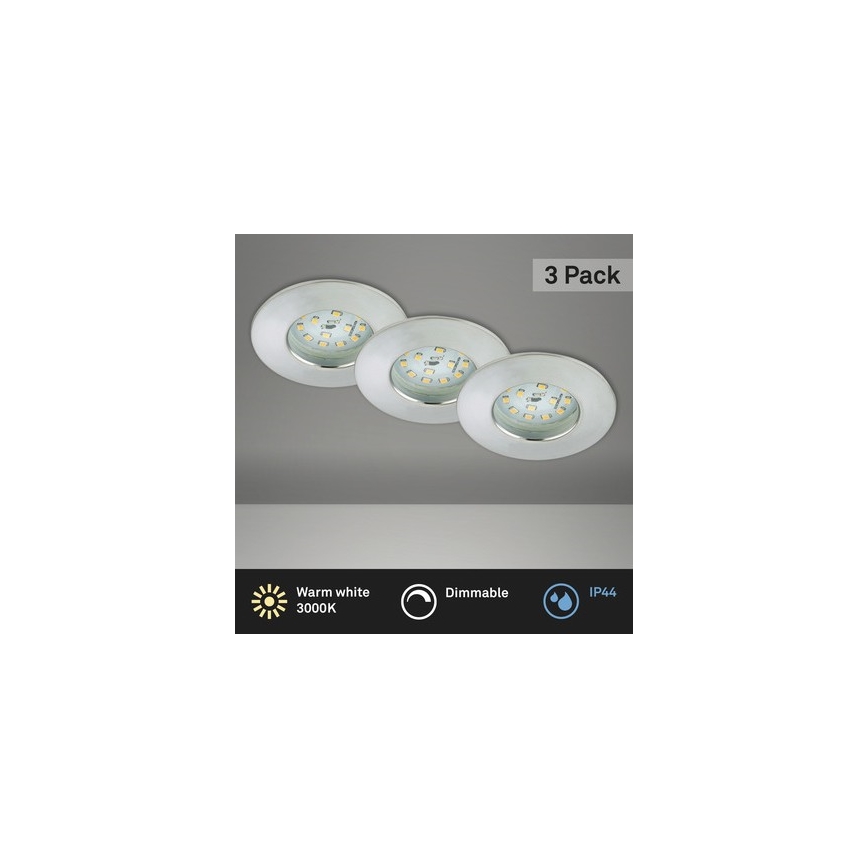 Briloner 8316-039-SADA 3x LED Stmievateľné kúpeľňové podhľadové svietidlo LED/5,5W/230V IP44