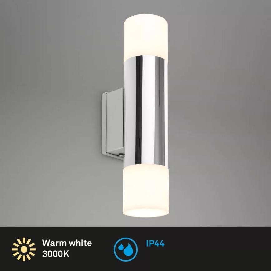 Briloner - LED kúpeľňové nástenné svietidlo 2xGU10/4,8W/230V IP44 3000K lesklý chróm