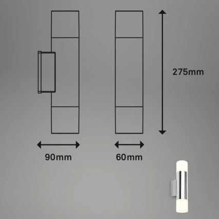 Briloner - LED kúpeľňové nástenné svietidlo 2xGU10/4,8W/230V IP44 3000K lesklý chróm
