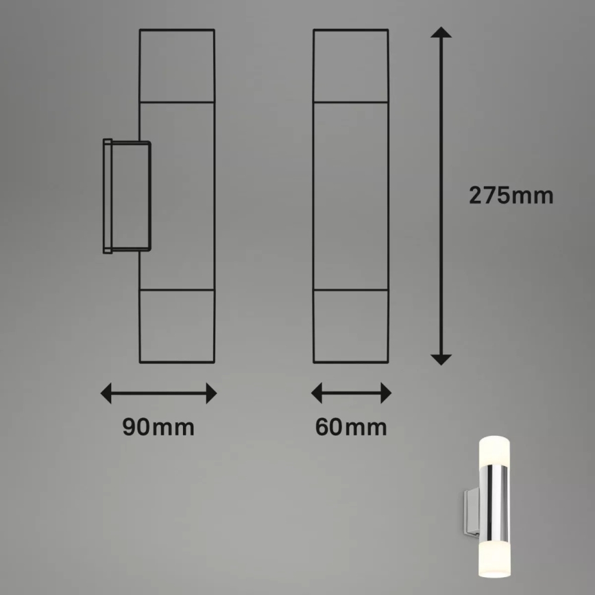 Briloner - LED kúpeľňové nástenné svietidlo 2xGU10/4,8W/230V IP44 3000K lesklý chróm