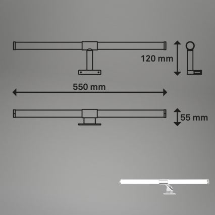 Briloner - LED kúpeľňové osvetlenie nad zrkadlo SALA LED/8W/230V 4000K IP44 55 cm