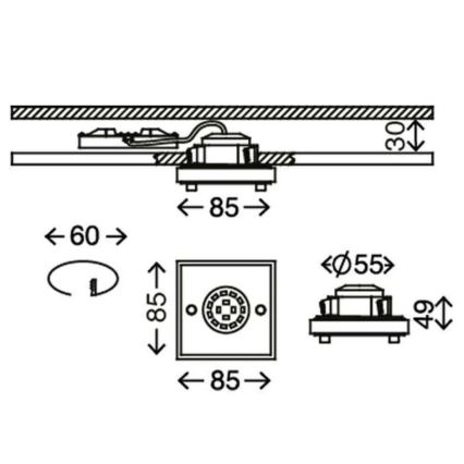 Briloner - LED Kúpeľňové podhľadové svietidlo ATTACH LED/5W/230V IP44