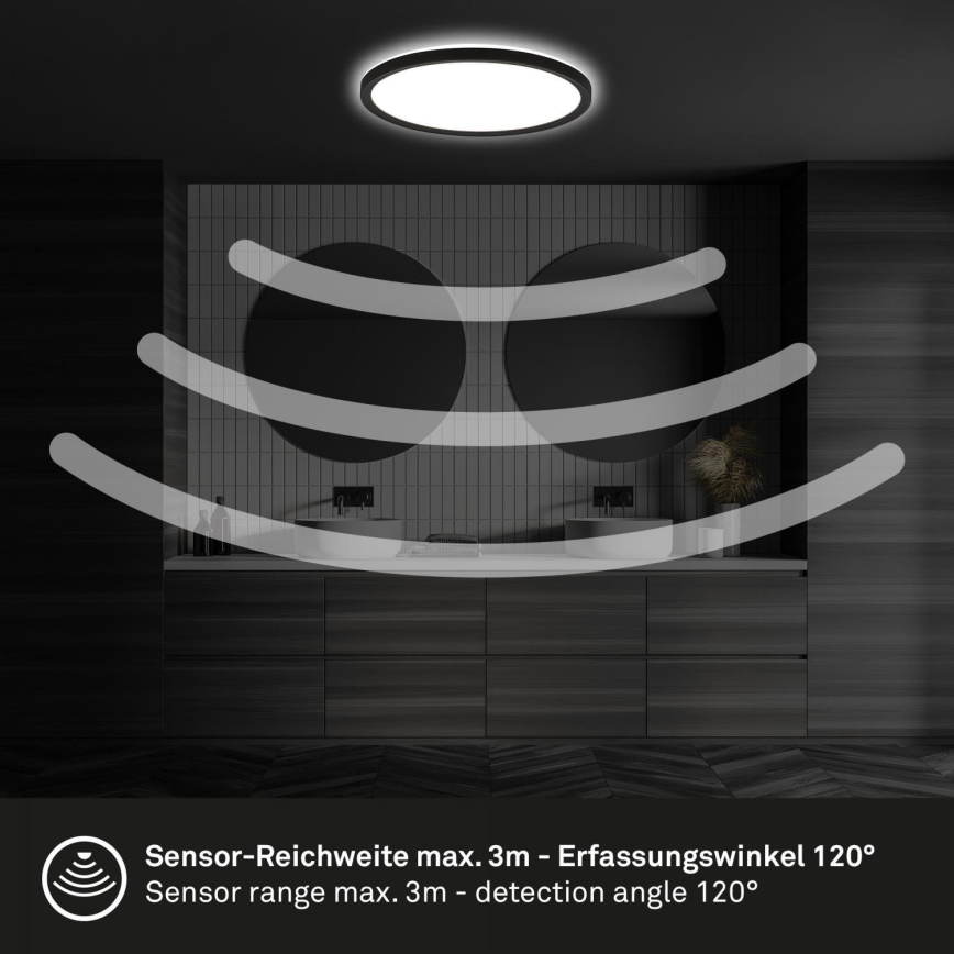 Briloner - LED kúpeľňové stropné svietidlo so snímačom MOVE LED/18W/230V IP44 pr. 29 cm biela