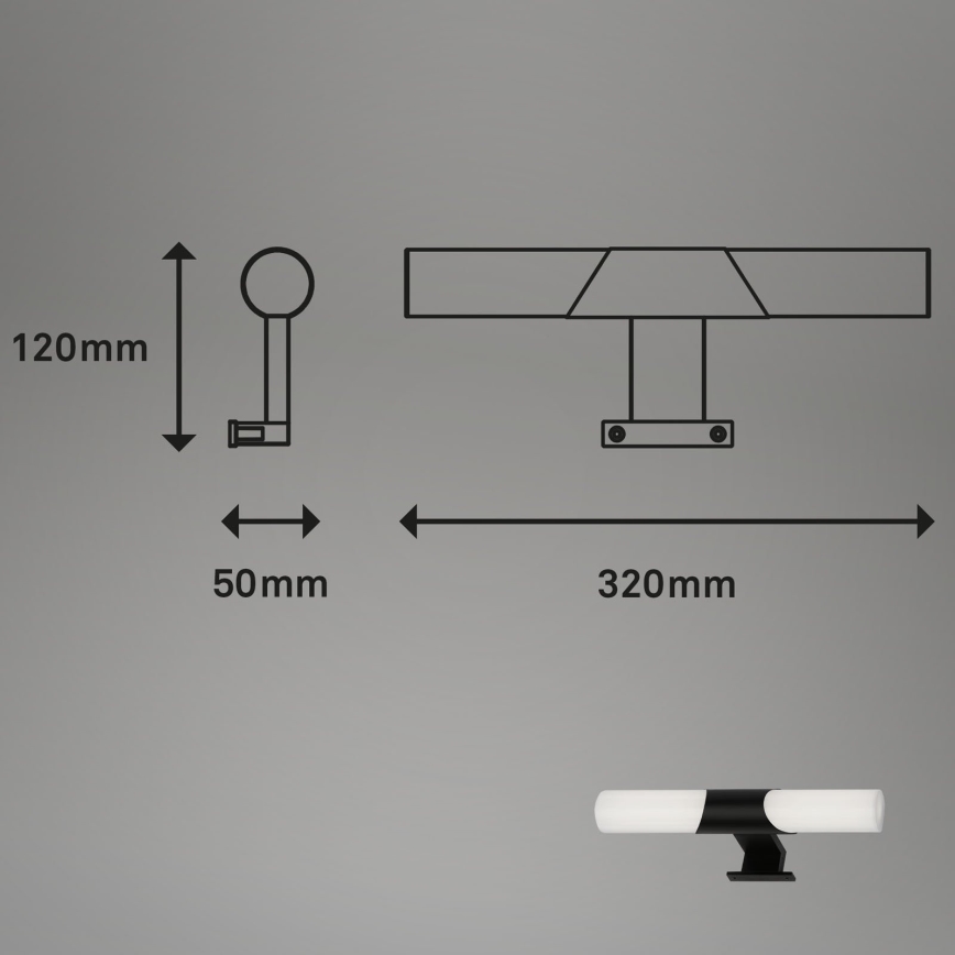 Briloner - LED osvetlenie zrkadla do kúpeľne LED/7W/230V 4000K IP44 32 cm čierne