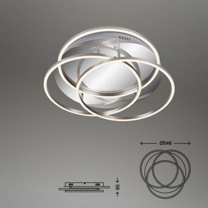 Briloner - LED Stmievateľné stropné svietidlo FRAMES LED/60W/230V lesklý chróm