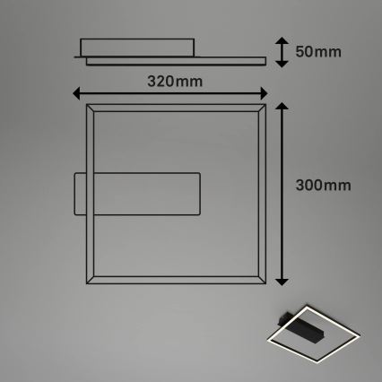 Briloner - LED stropné svietidlo FRAME LED/14W/230V 3000K 30x32 cm čierna