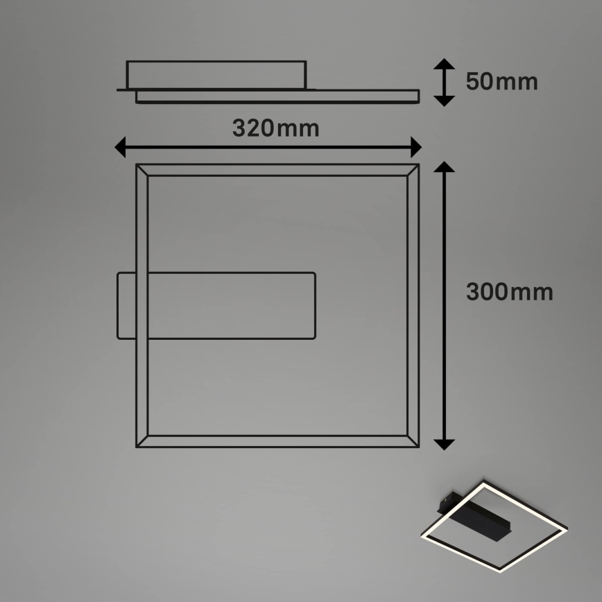 Briloner - LED stropné svietidlo FRAME LED/14W/230V 3000K 30x32 cm čierna