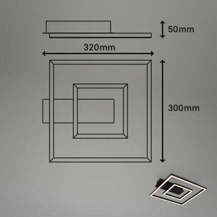 Briloner - LED stropné svietidlo FRAME LED/22W/230V 3000K 30x32 cm čierna
