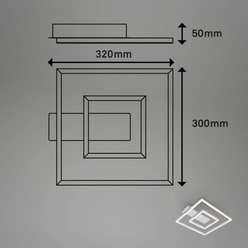Briloner - LED Stropné svietidlo FRAME LED/22W/230V 3000K 30x32 cm matný chróm