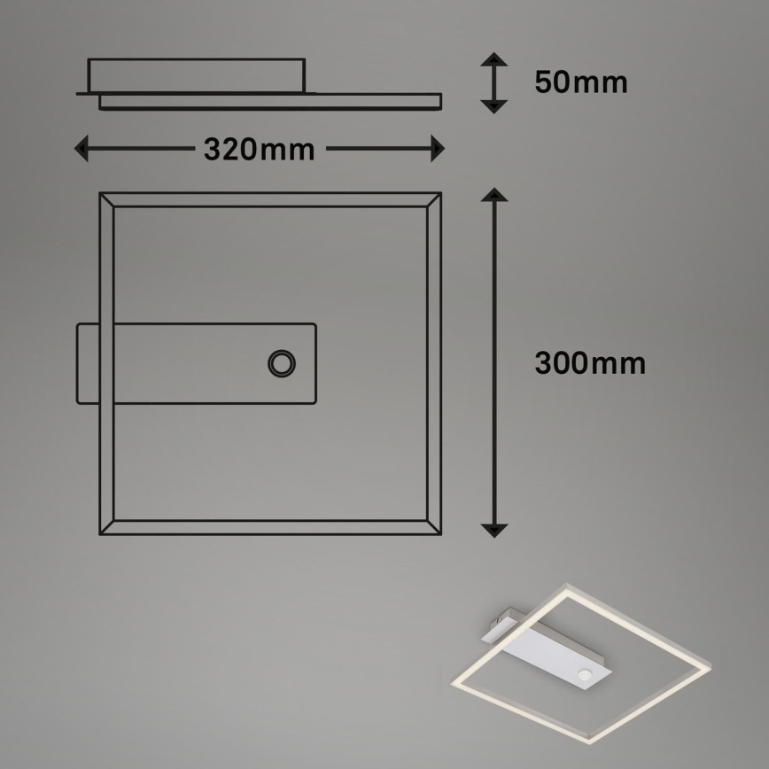 Briloner - LED stropné svietidlo s pohybovým a súmrakovým senzorom FRAME LED/14W/230V 3000K 30x32 cm matný chróm