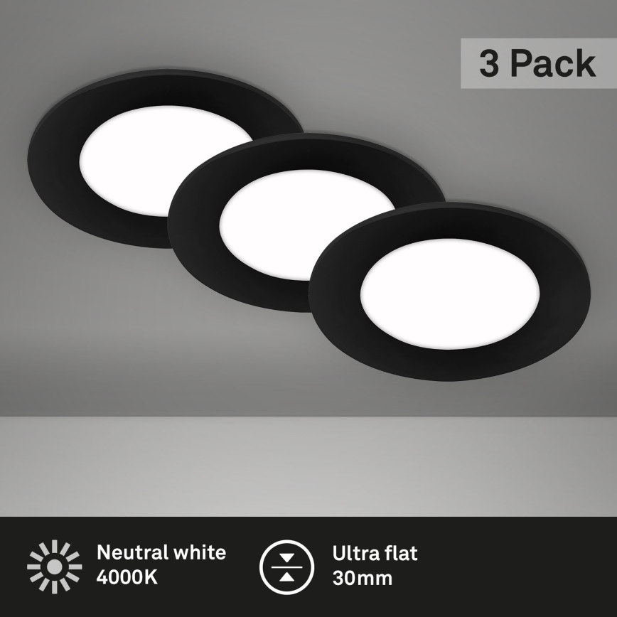 Briloner - SADA 3x LED Kúpeľňové podhľadové svietidlo LED/3W/230V IP23
