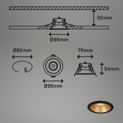 Briloner - SADA 3x LED Kúpeľňové podhľadové svietidlo LED/4,9W/230V IP44