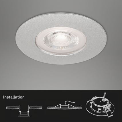 Briloner- SADA 3x LED Kúpeľňové podhľadové svietidlo LED/4,9W/230V IP44 strieborná