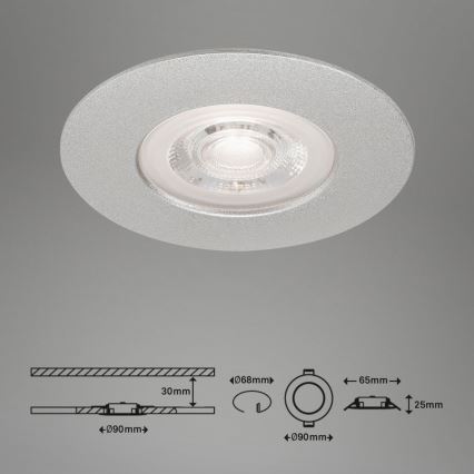 Briloner- SADA 3x LED Kúpeľňové podhľadové svietidlo LED/4,9W/230V IP44 strieborná