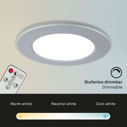 Briloner - SADA 3x LED Stmievateľné kúpeľňové podhľadové svietidlo LED/4,8W/230V 3000-6500K IP44 + diaľkové ovládanie