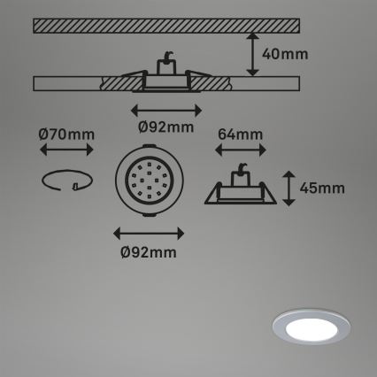 Briloner - SADA 3x LED Stmievateľné kúpeľňové podhľadové svietidlo LED/4,8W/230V 3000-6500K IP44 + diaľkové ovládanie