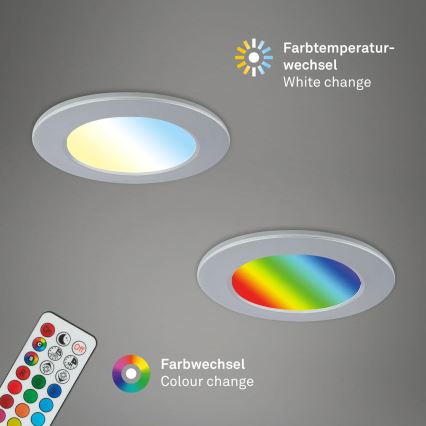 Briloner - SADA 3x LED RGBW Stmievateľné kúpeľňové podhľadové svietidlo LED/4,8W/230V 3000-6500K IP65 + diaľkové ovládanie