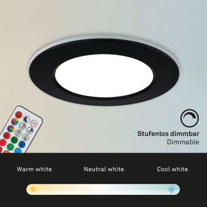 Briloner - SADA 3x LED RGBW Stmievateľné kúpeľňové podhľadové svietidlo LED/4,8W/230V 3000-6500K IP65 + diaľkové ovládanie