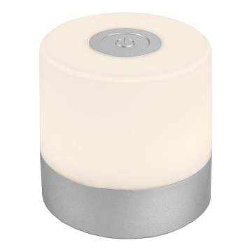 Briloner - Stmievateľná nabíjateľná dotyková vonkajšia stolová LED lampa, 2 W/5 V, 2700 K, IP44, 1200 mAh, matný chróm