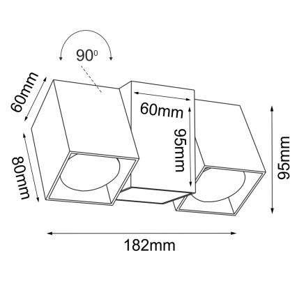 Brosline - Nástenné bodové svietidlo 2xGU10/10W/230V biela