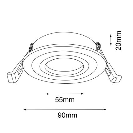 Brosline - Podhľadové svietidlo 1xGU10/10W/230V čierne