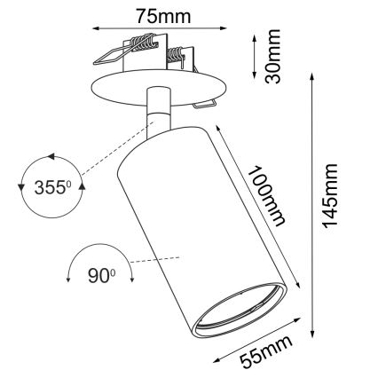 Brosline - Podhľadové bodové svietidlo 1xGU10/10W/230V biela