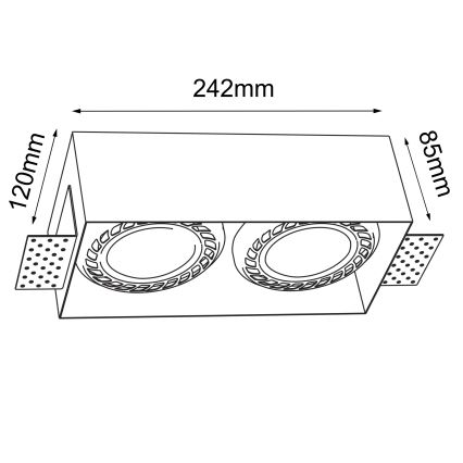 Brosline - Podhľadové svietidlo 2xGU10/18W/230V biele