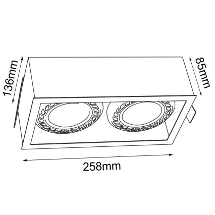 Brosline - Zapustené stropné svietidlo 2xGU10/18W/230V biele
