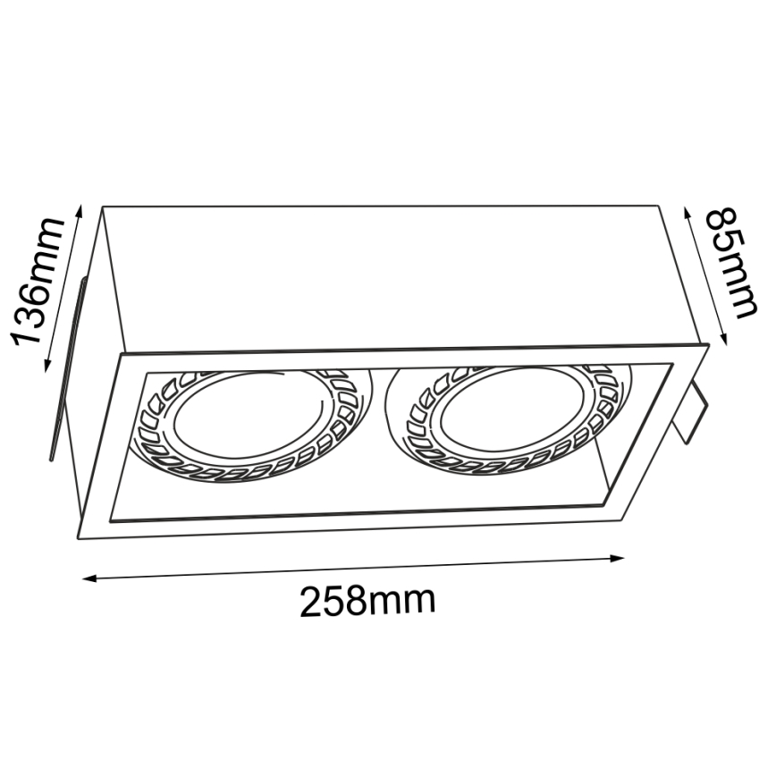 Brosline - Zapustené stropné svietidlo 2xGU10/18W/230V biele