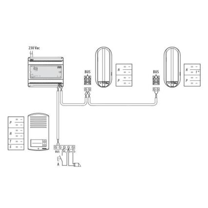 Bticino 366821 - Domový zvonček pre 2 byty + vstupný panel LINEA 2000 IP54